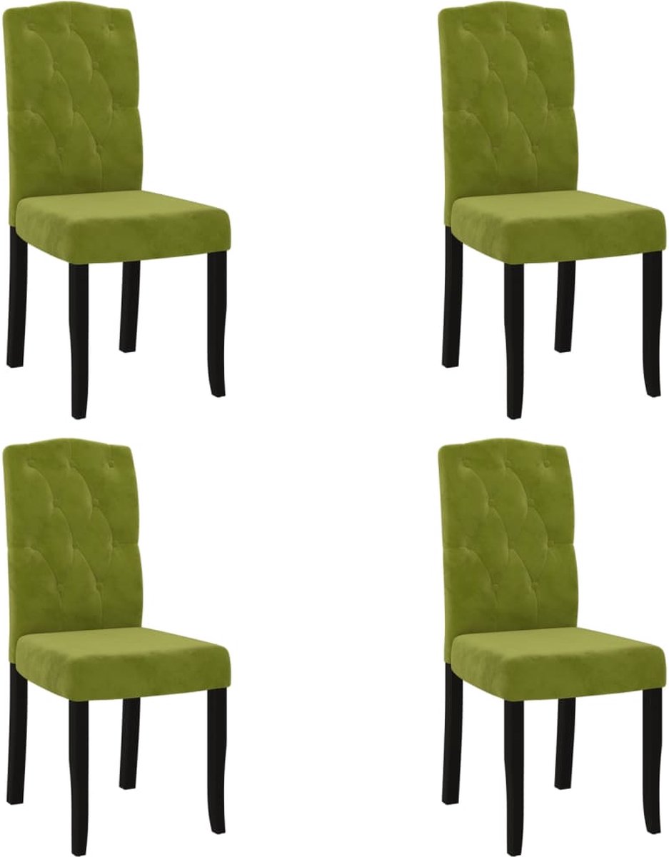 Vidaxl Eetkamerstoelen 4 St Fluweel Licht - Groen