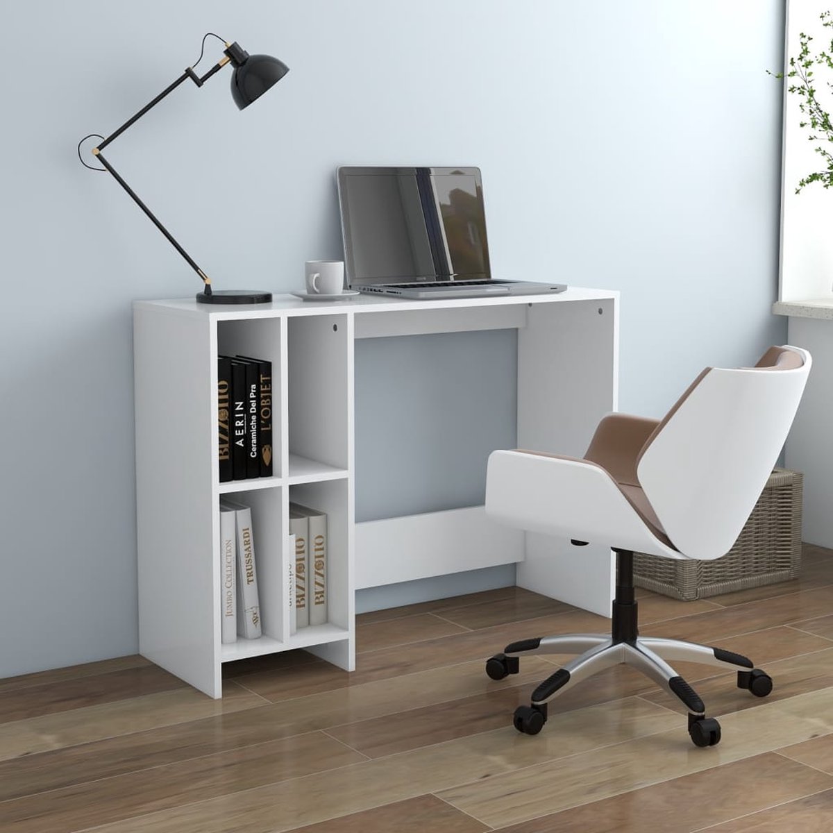 Vidaxl Bureau 102,5x35x75 Cm Spaanplaat Wit