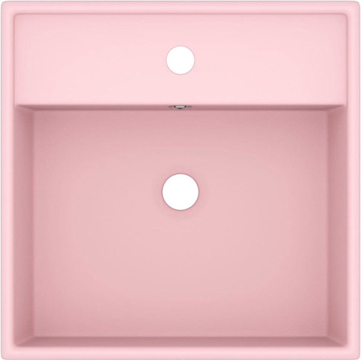 Vidaxl Wastafel Met Overloop Vierkant 41x41 Cm Keramiek Mat - Roze