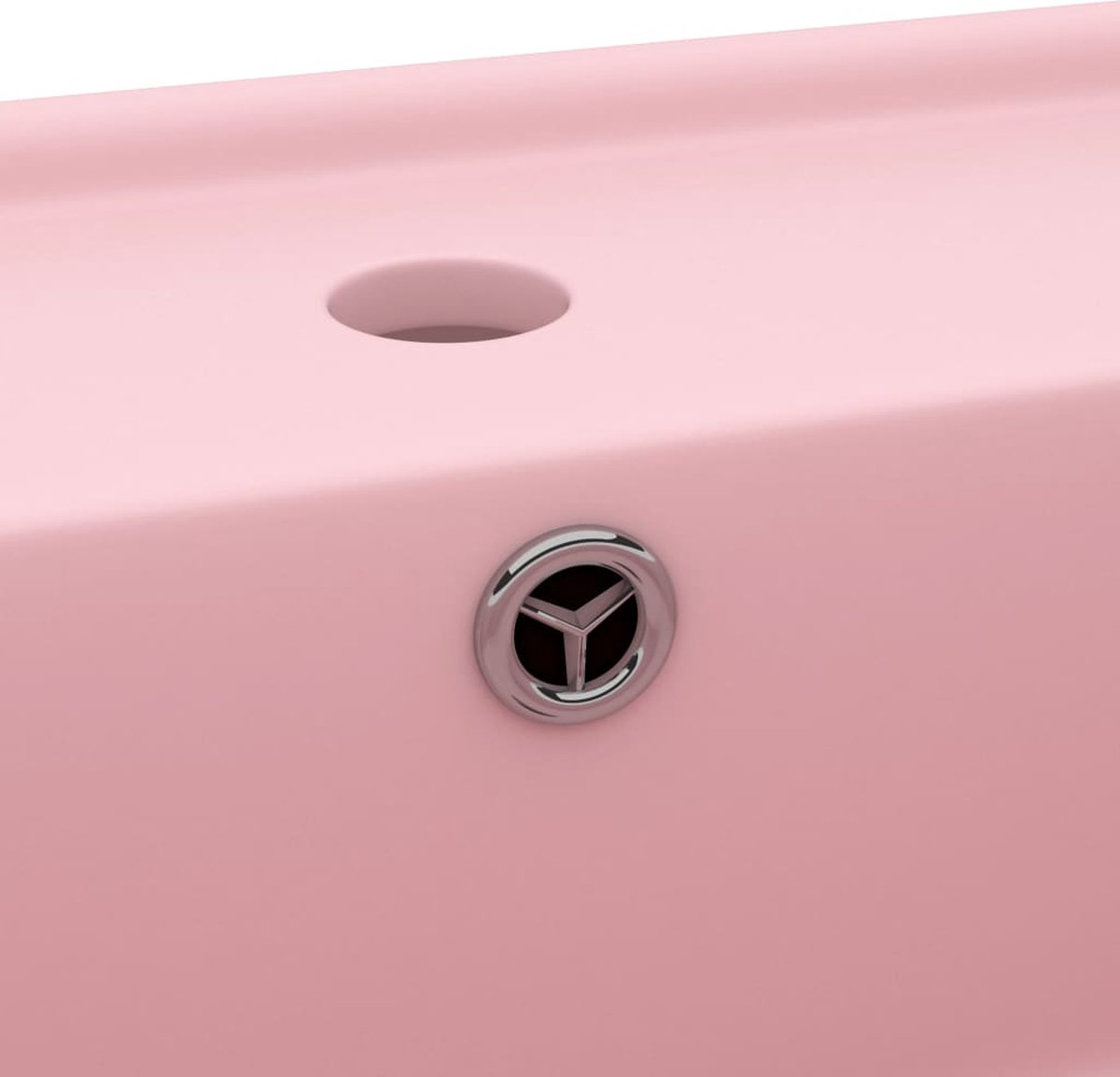 Vidaxl Wastafel Met Overloop Vierkant 41x41 Cm Keramiek Mat - Roze