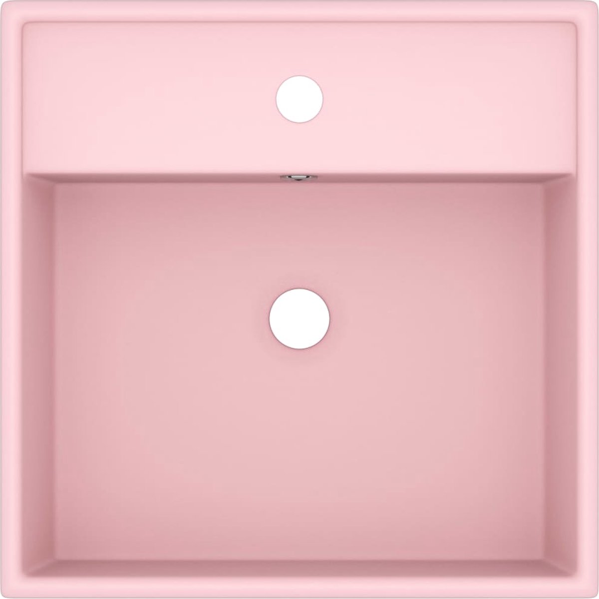 Vidaxl Wastafel Met Overloop Vierkant 41x41 Cm Keramiek Mat - Roze