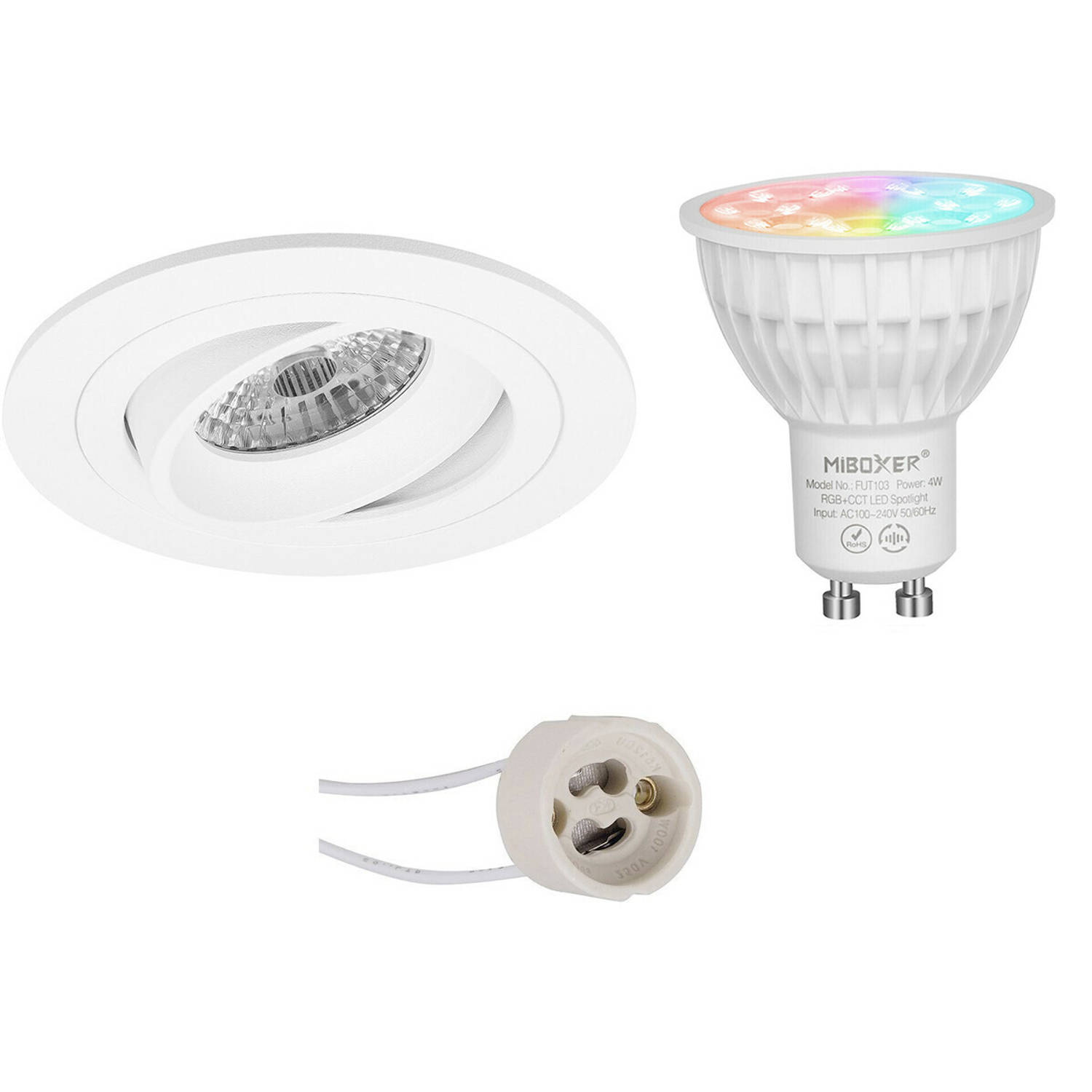 Mi-light Miboxer - Led Spot Set Gu10 - Smart Led - Wifi Led - Slimme Led - 4w - Rgb+cct - Aanpasbare Kleur - Dimbaar -