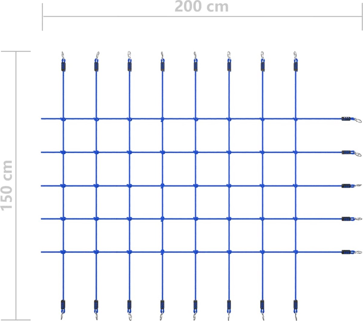Vidaxl Klimnet 200x150 Cm - Blauw