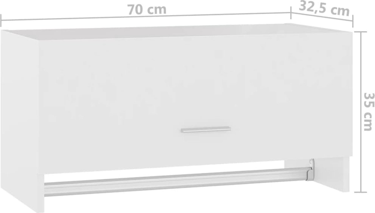 Vidaxl Kledingkast 70x32,5x35 Cm Spaanplaat Wit