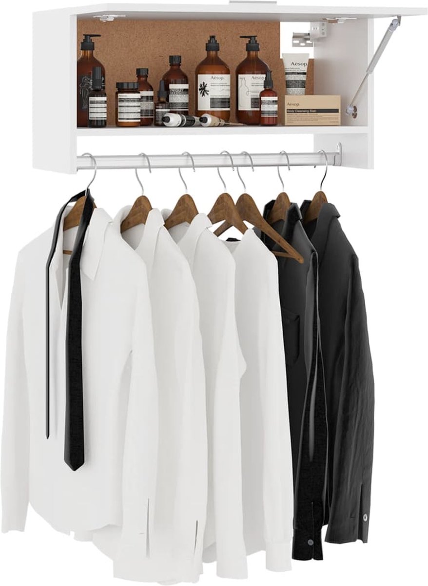 Vidaxl Kledingkast 70x32,5x35 Cm Spaanplaat Wit