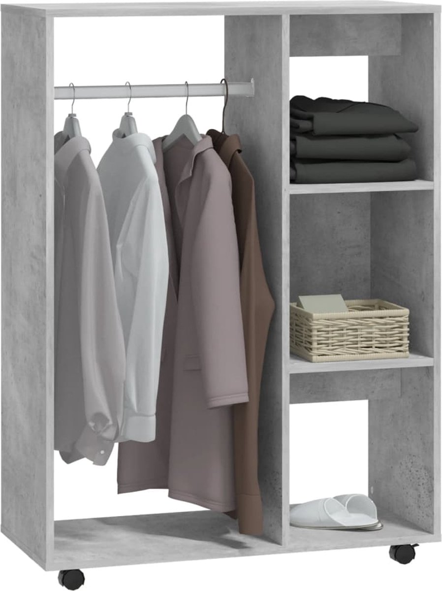 Vidaxl Kledingkast 80x40x110 Cm Spaanplaat Beton - Grijs