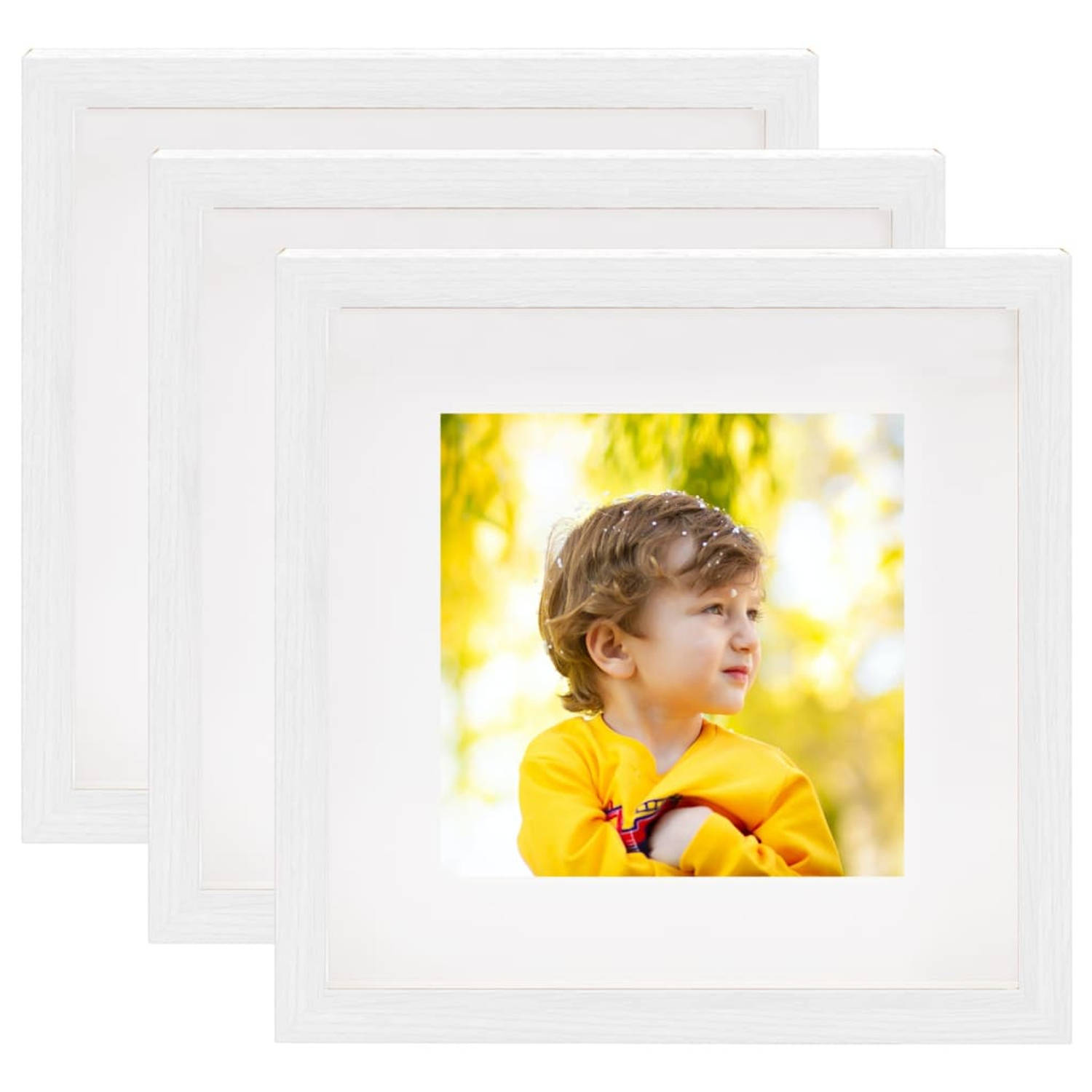 Vidaxl Fotolijsten 3 St Voor 20x20 Cm Foto 3d 28x28 Cm Wit