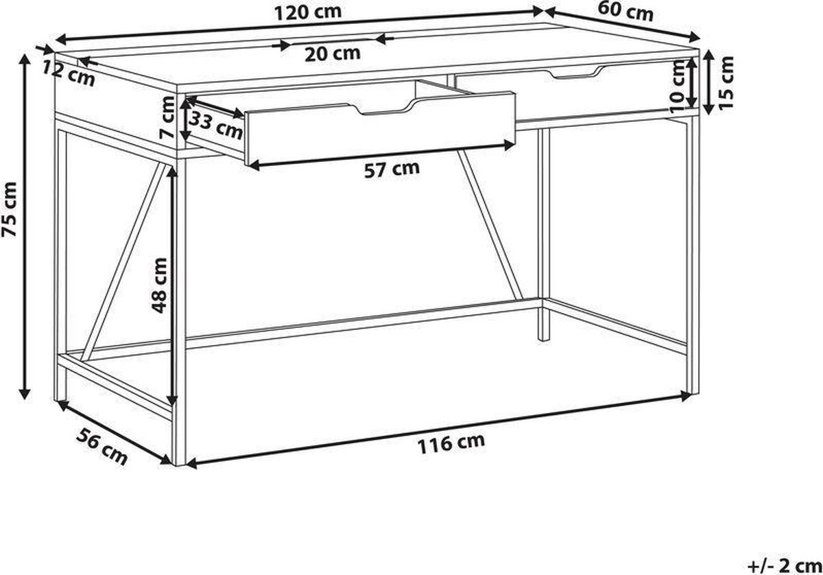 Beliani Jena - Bureau--vezelplaat - Zwart