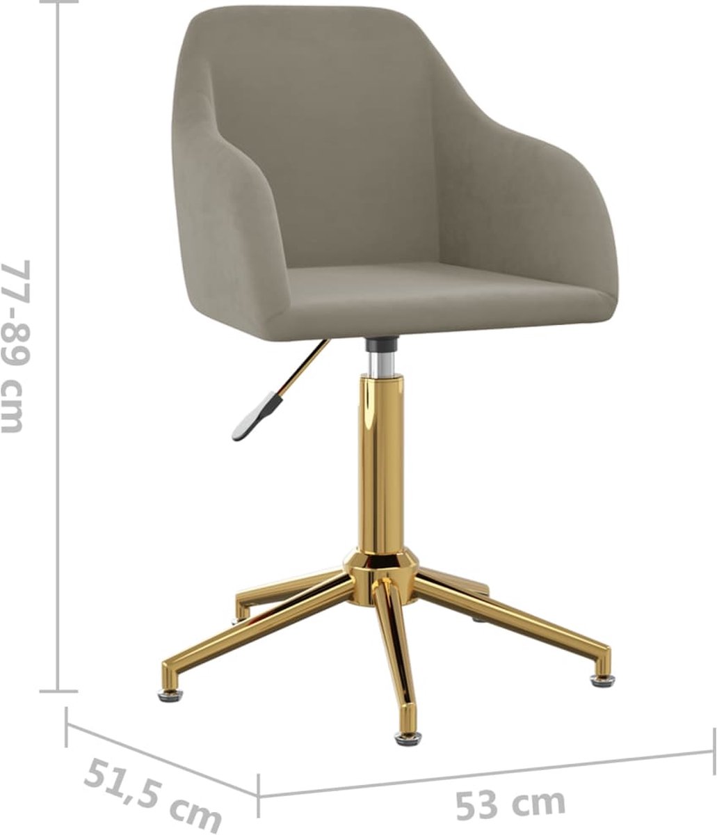 Vidaxl Eetkamerstoelen Draaibaar 2 St Fluweel Licht - Grijs