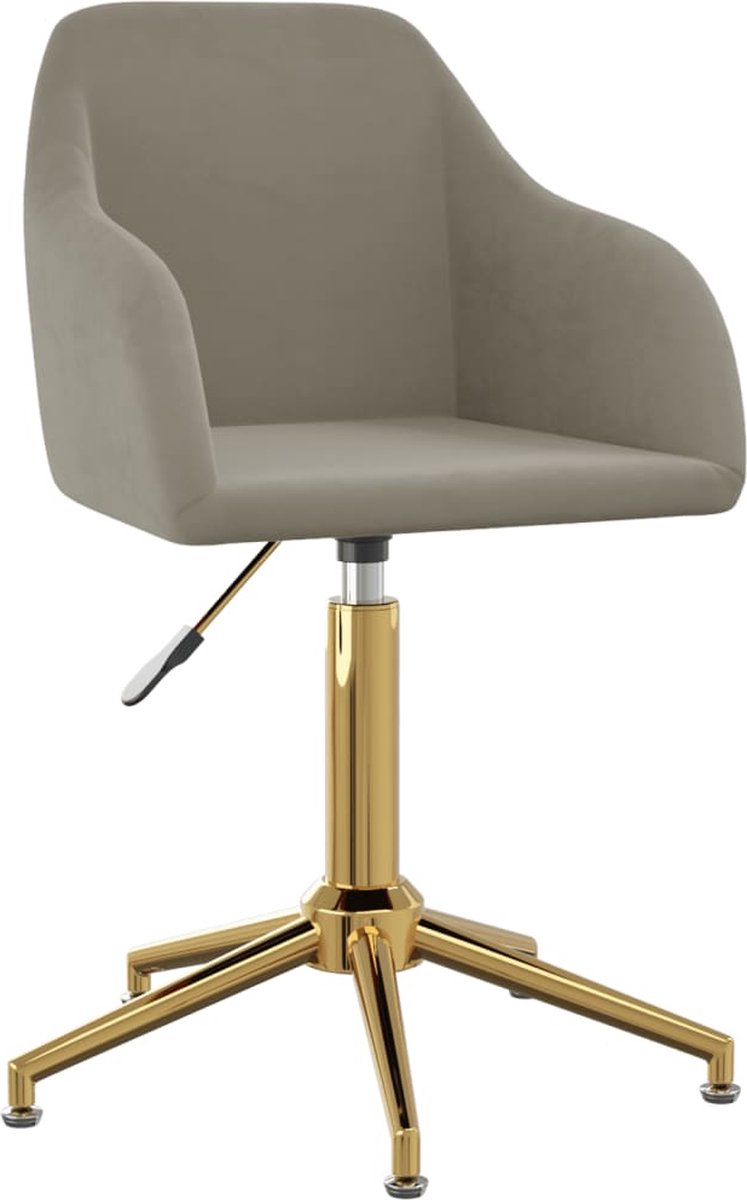 Vidaxl Eetkamerstoelen Draaibaar 2 St Fluweel Licht - Grijs