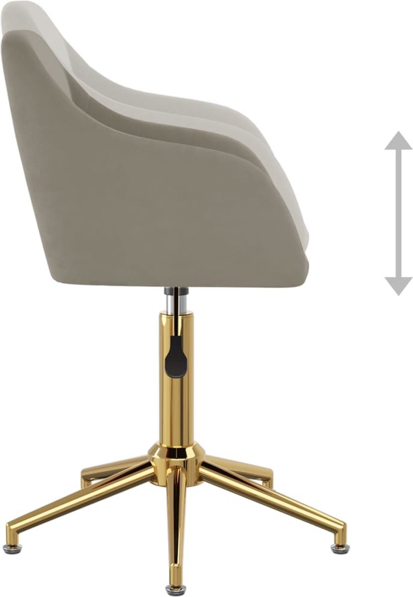Vidaxl Eetkamerstoelen Draaibaar 2 St Fluweel Licht - Grijs
