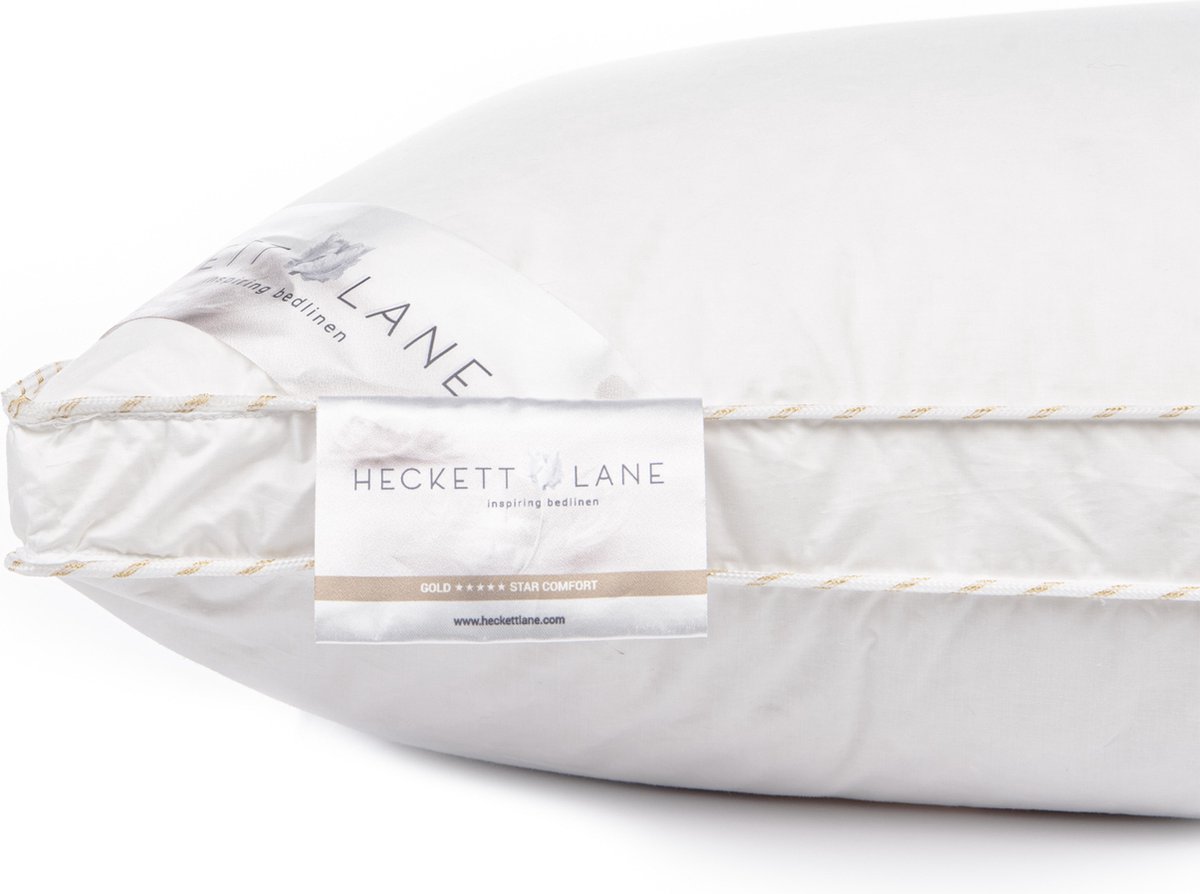 Heckett & Lane Box Hoofdkussen Gold 65% Ganzendons - 80x80cm