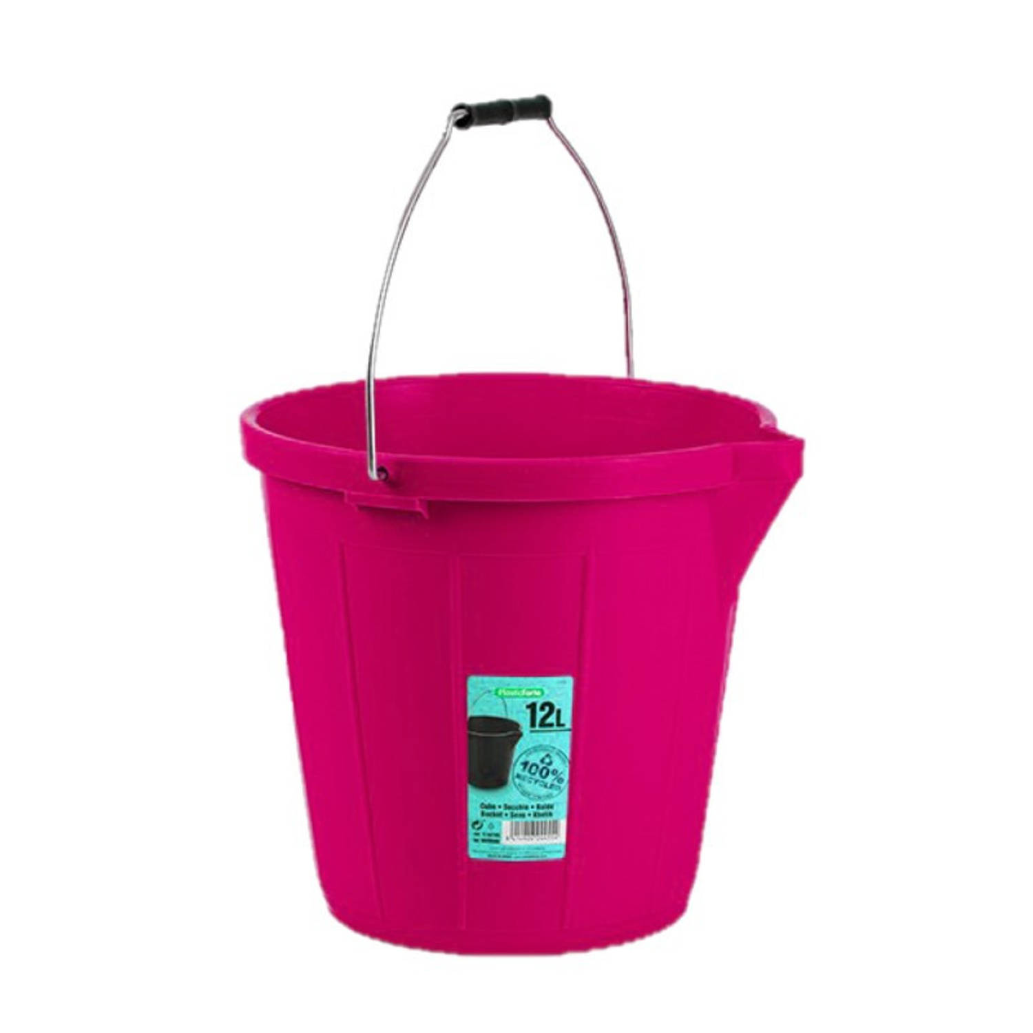 Forte Plastics Kunststof Emmer Met Schenktuit Fuchsia 12 Liter - Emmers - Roze