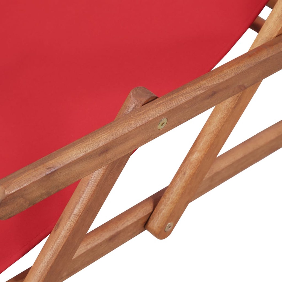 Vidaxl Strandstoel Inklapbaar Stof En Houten Frame - Rood