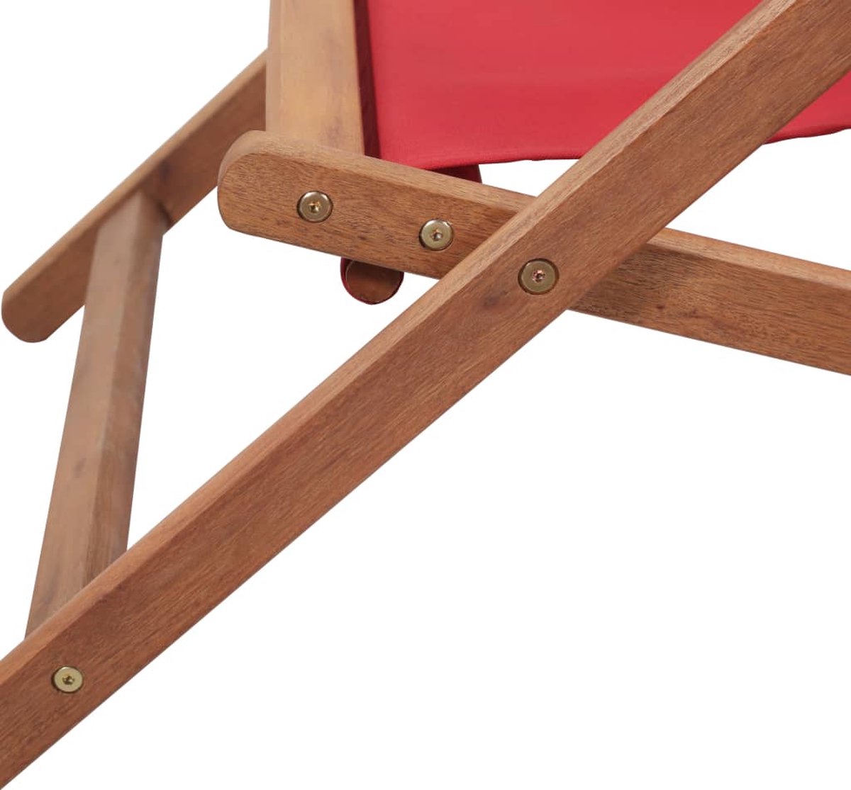 Vidaxl Strandstoel Inklapbaar Stof En Houten Frame - Rood