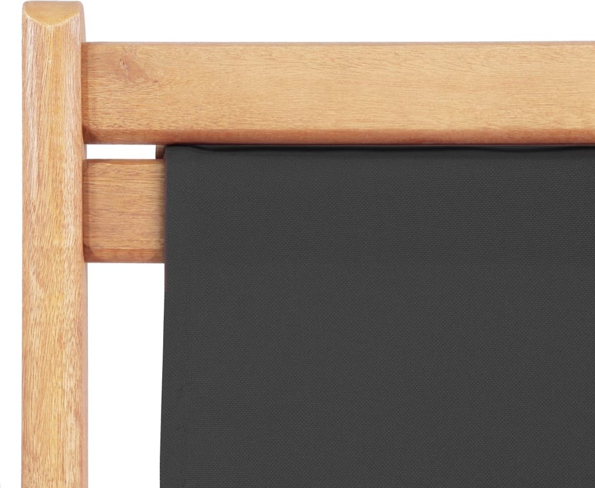 Vidaxl Strandstoel Inklapbaar Stof En Houten Frame - Grijs