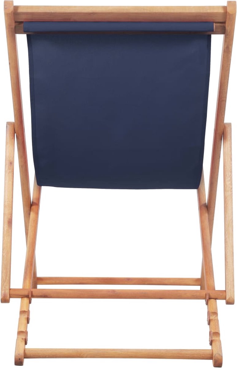 Vidaxl Strandstoel Inklapbaar Stof En Houten Frame - Blauw