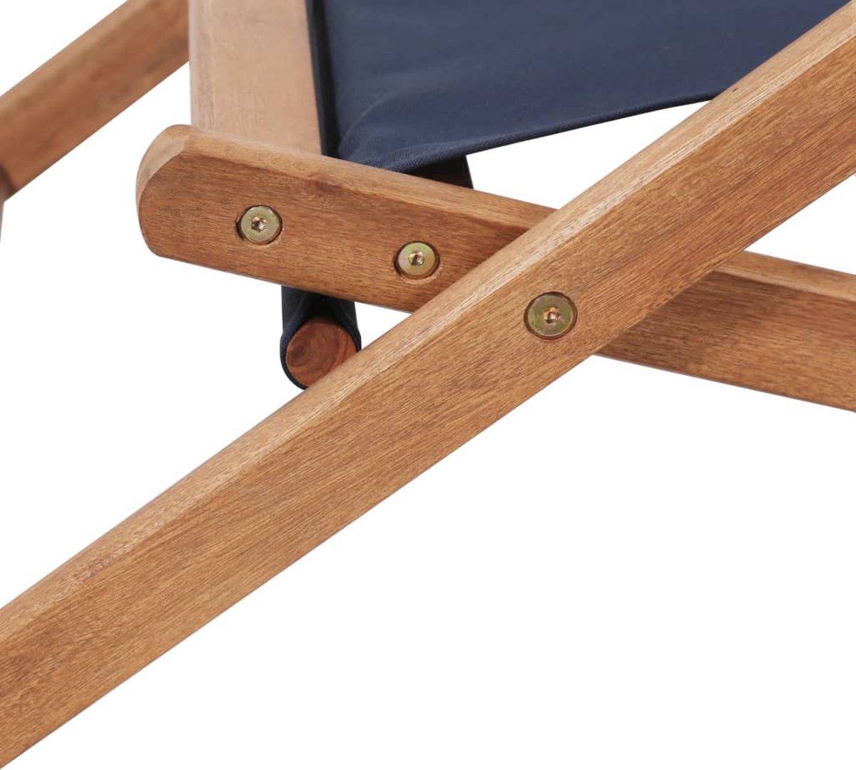 Vidaxl Strandstoel Inklapbaar Stof En Houten Frame - Blauw