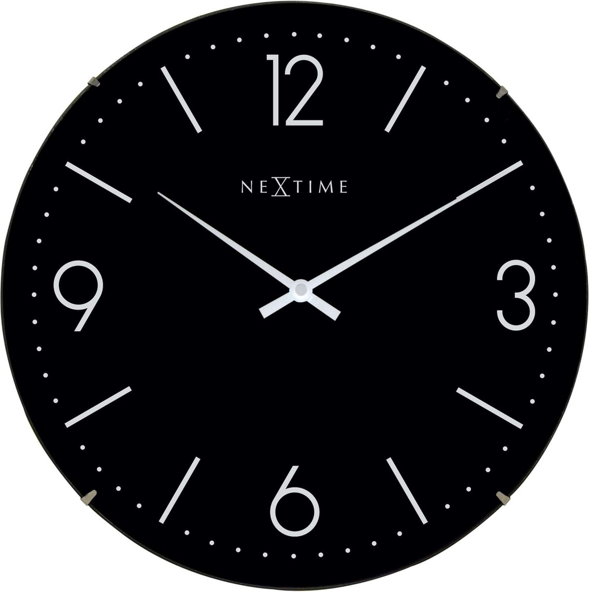 Nextime Wandklok Basic Dome - Zwart