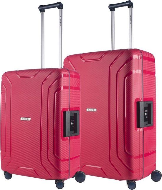 Carry On Steward Kofferset - 2 Delige Tsa Trolleyset - Koffers Met Vaste Kliksloten - - Rood