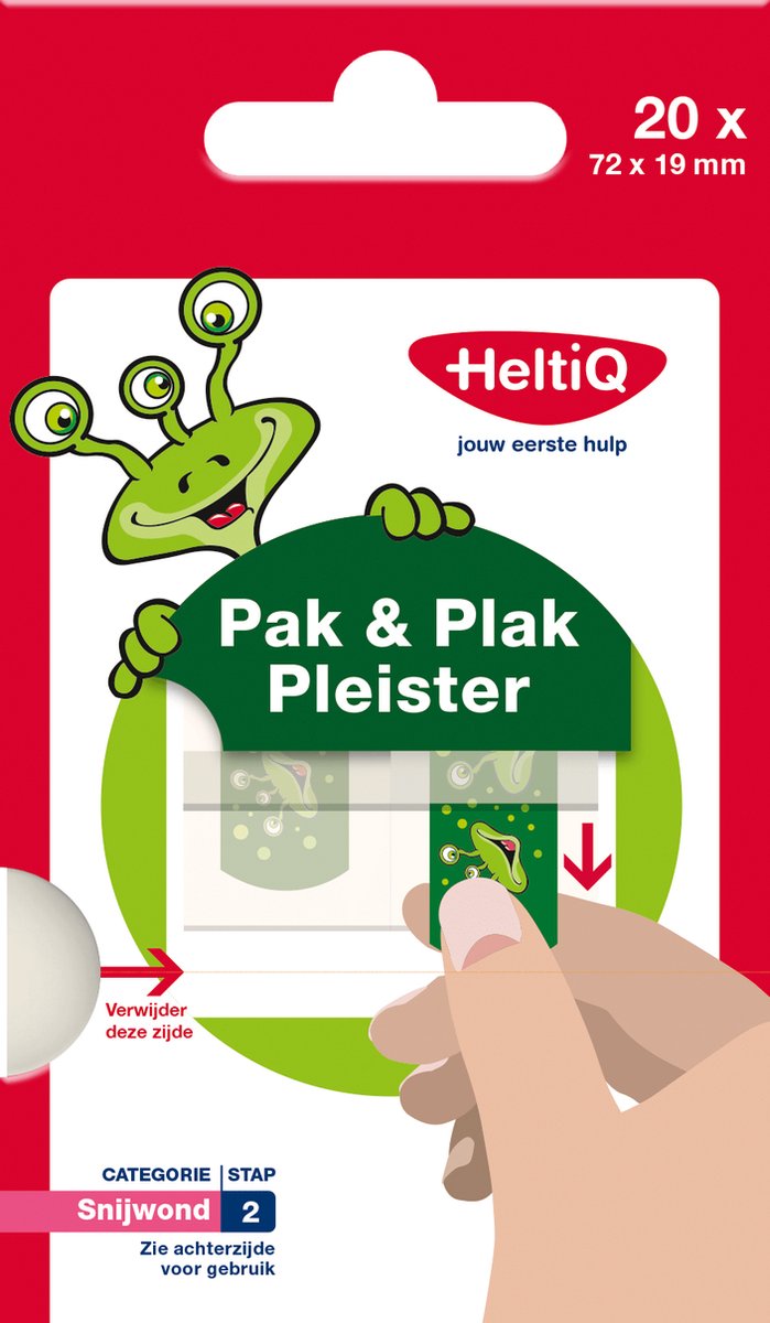 Heltiq Pak & Plak Pleister Roze Snijwond 2 - Groen