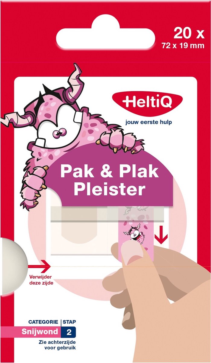 Heltiq Pak & Plak Pleister Roze Snijwond 2 - Groen