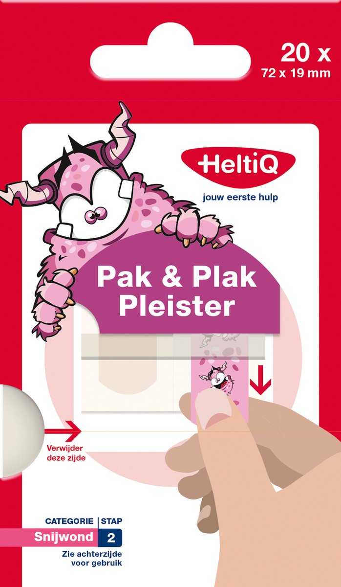 Heltiq Pak & Plak Pleister Roze Snijwond 2 - Groen