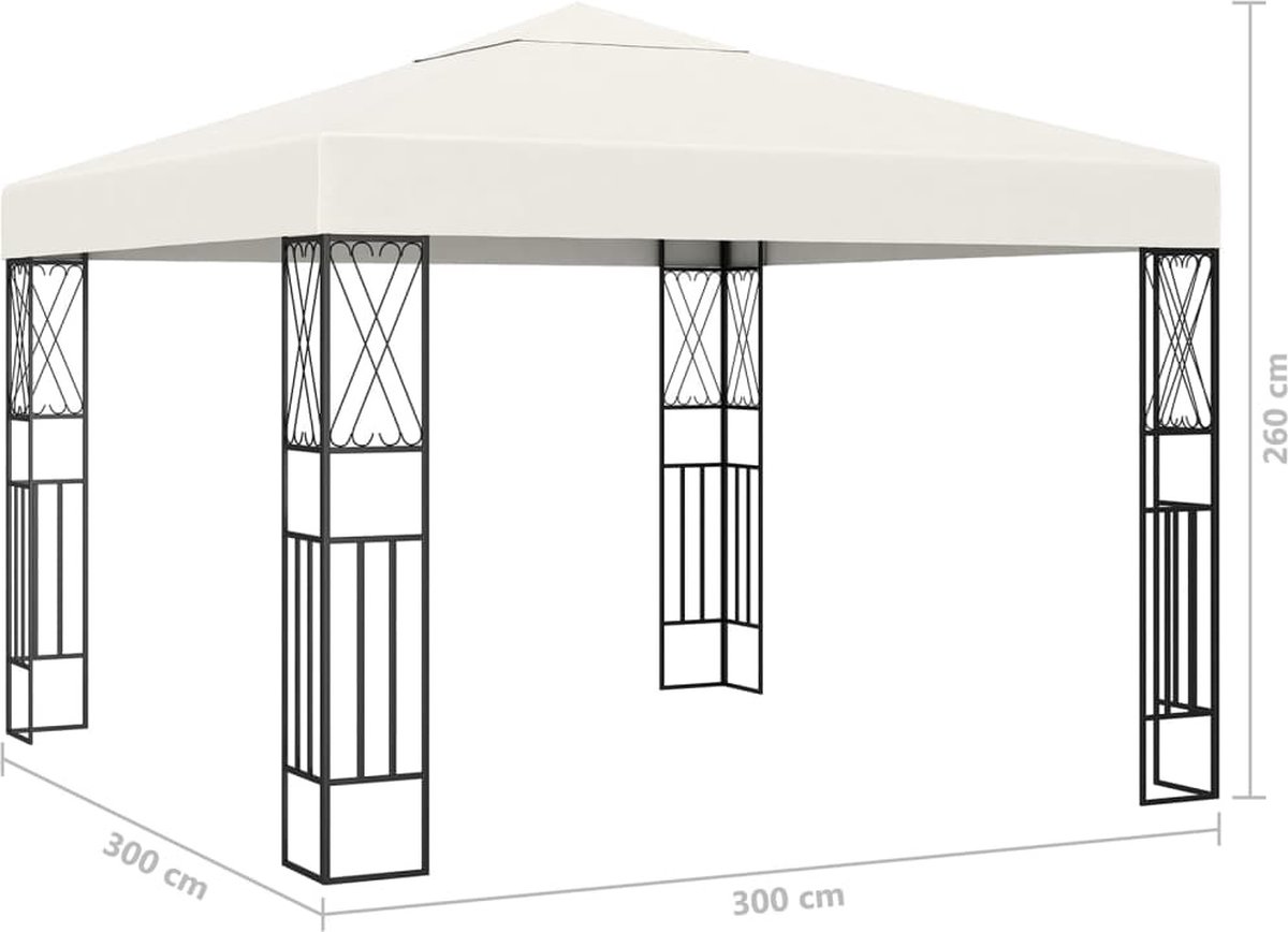 Vidaxl Prieel 3x3 M Stof Crème