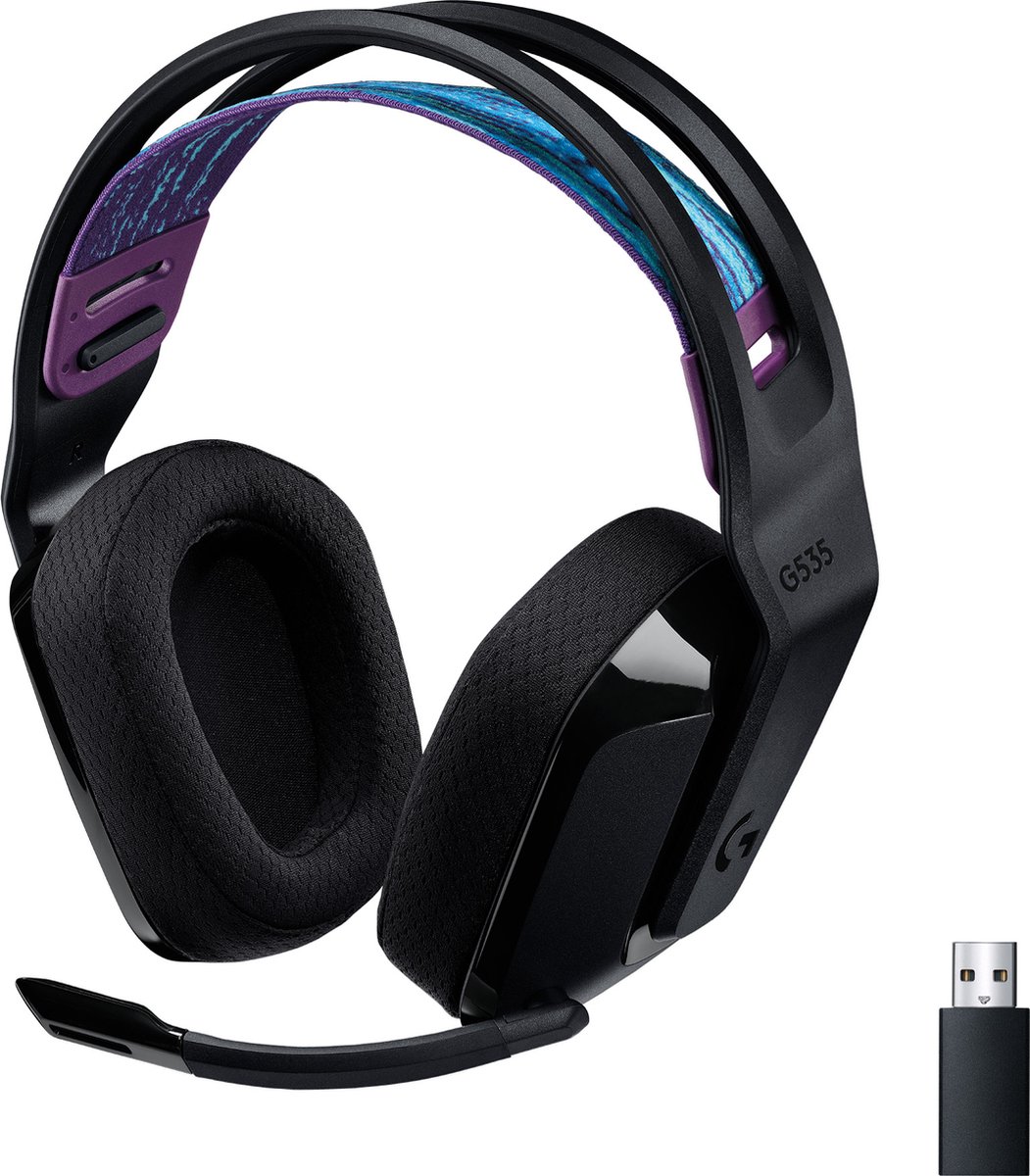 Logitech G 535 Lightspeed Draadloze Gaming-headset - Zwart