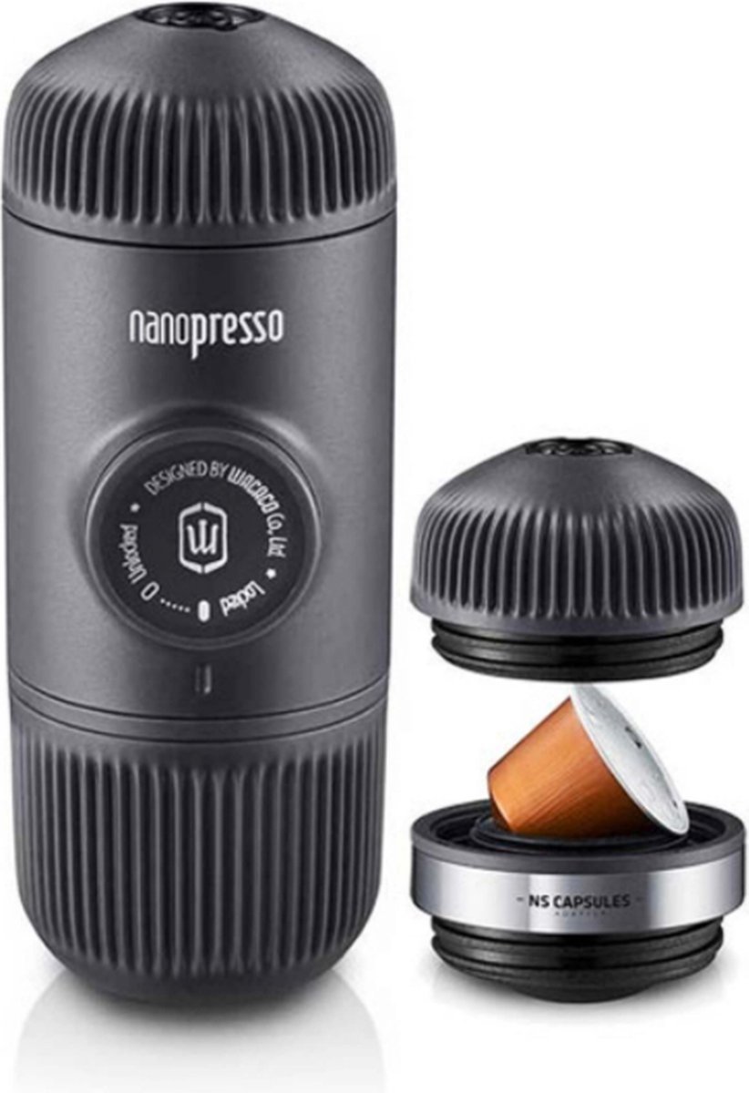 Wacaco portable espresso apparaat NANOPRESSO (Grijs) - Zwart