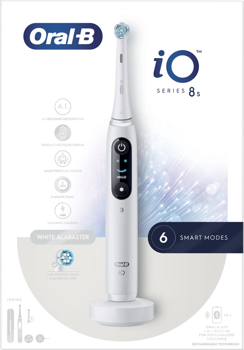 Oral B Oral-B elektrische tandenborstel iO Serie 8s(Wit) + extra refill