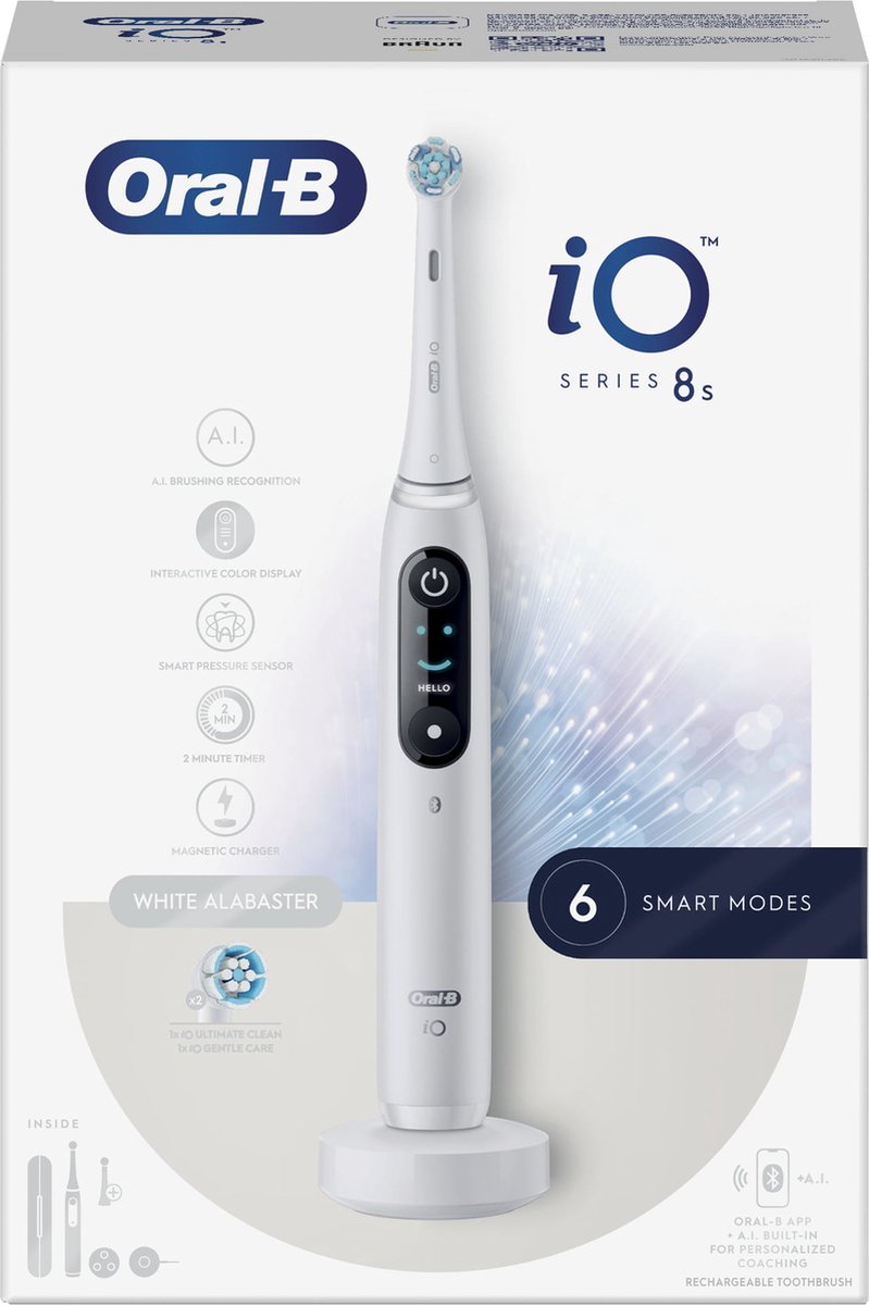 Oral B Oral-B elektrische tandenborstel iO Serie 8s(Wit) + extra refill