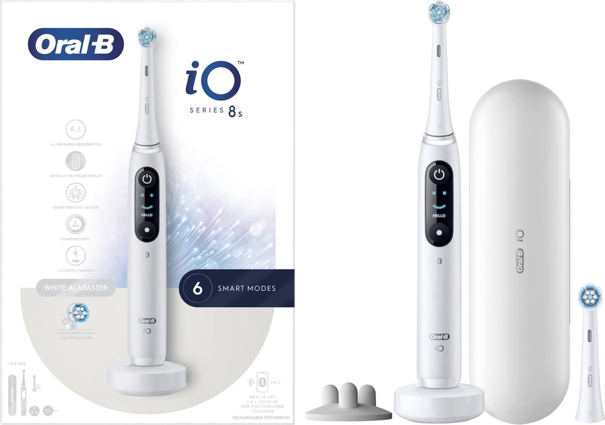 Oral B Oral-B elektrische tandenborstel iO Serie 8s(Wit) + extra refill