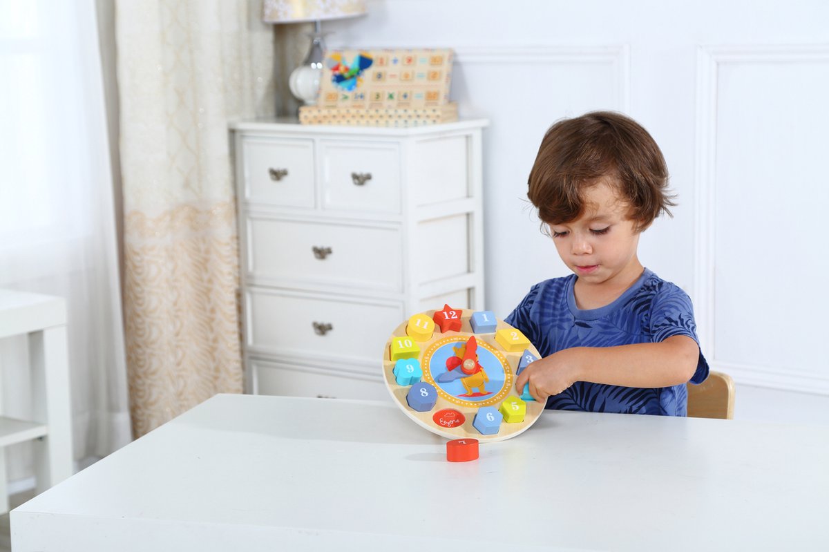 Disney Leerklok/vormenpuzzel Winnie The Pooh 22 Cm Hout 13-delig