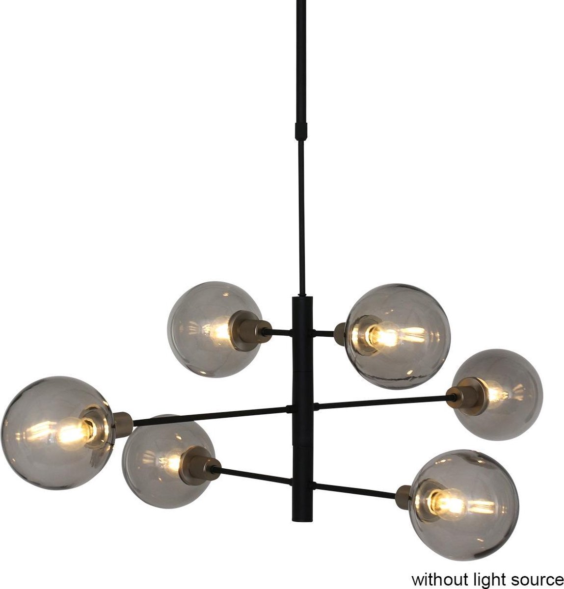 Steinhauer Hanglamp Constellation 6 Lichts Ø 105 Cm Rook - Zwart