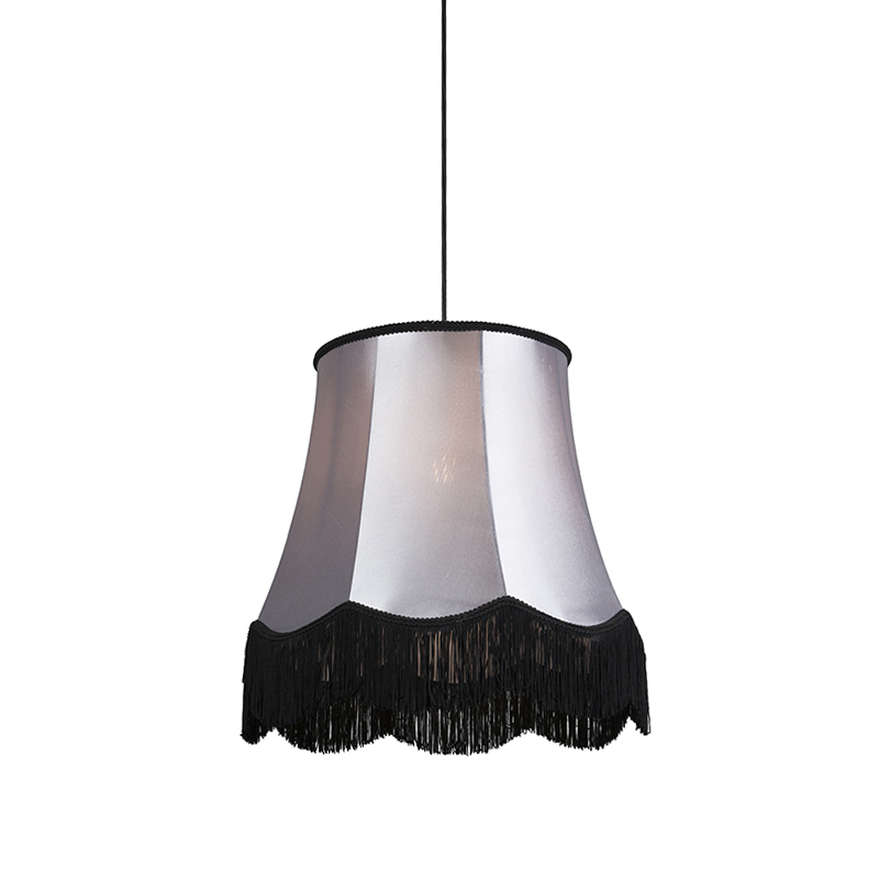 QAZQA Retro hanglamp zwart met 45 cm - Granny - Grijs