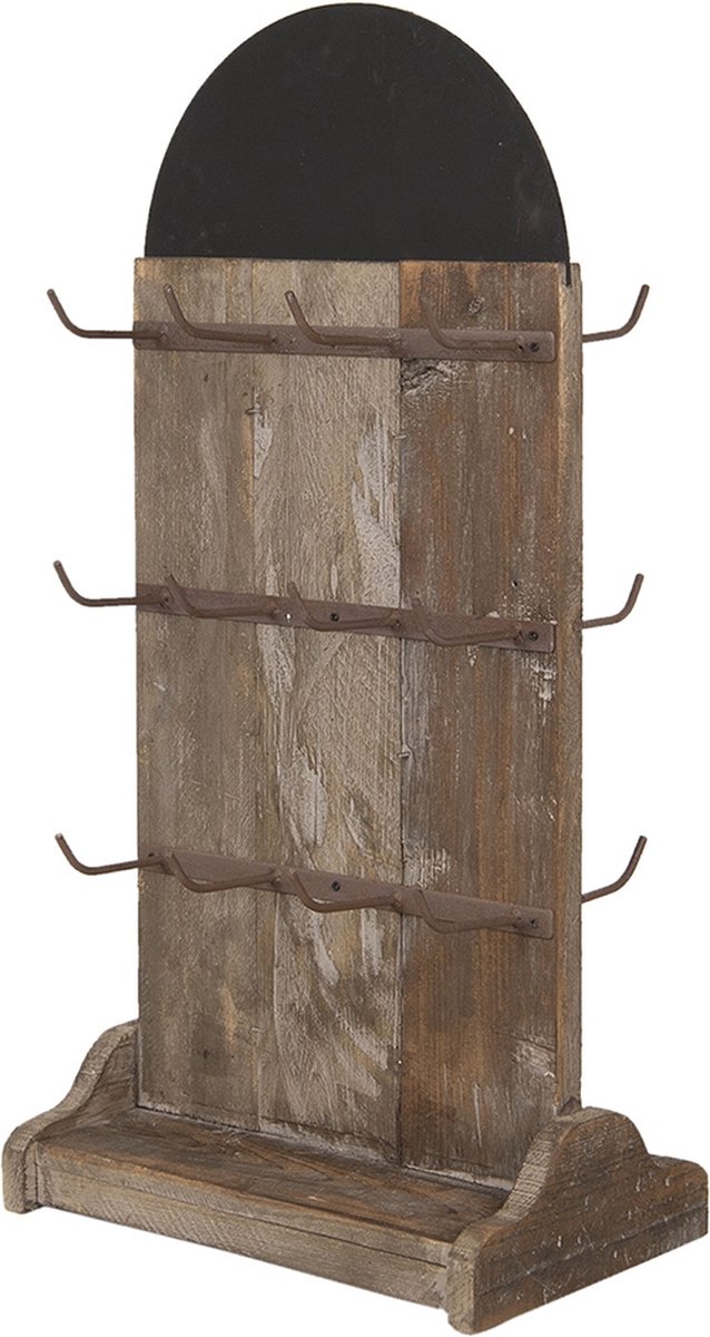 Clayre & Eef Sleutelrek Met Krijtbord 38*24*79 Cm Hout / - Bruin