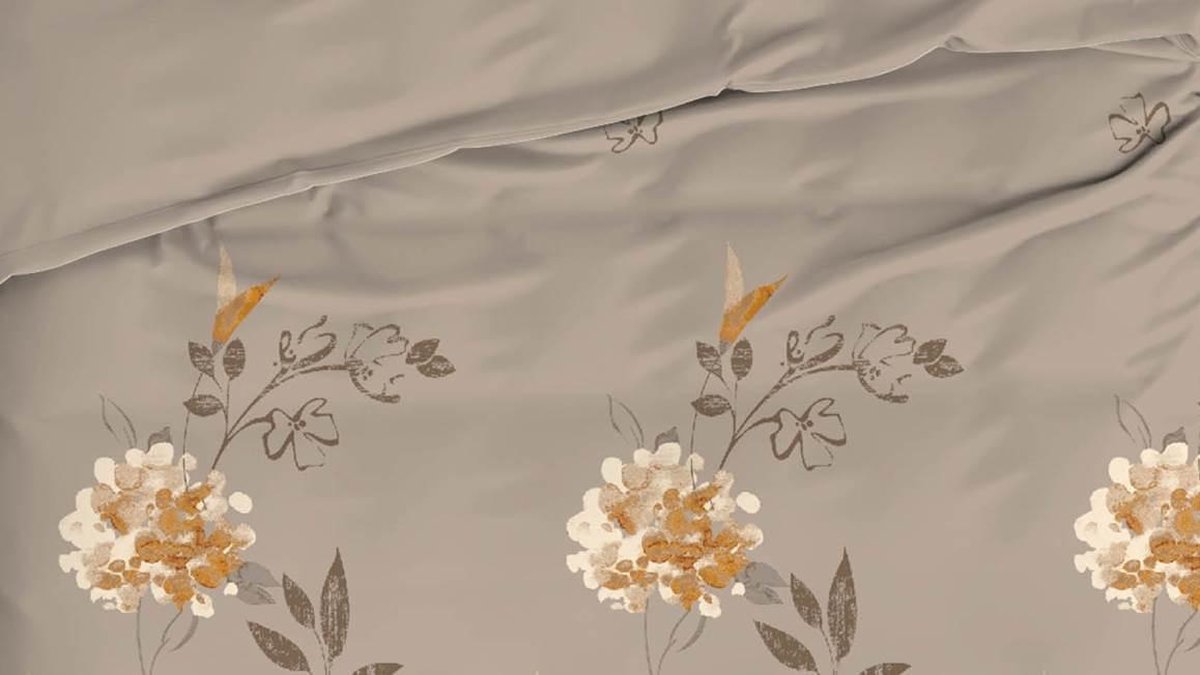 Satin D'or Rosario Dekbedovertrek - Lits-jumeaux (240x200/220 Cm + 2 Slopen) - Katoen Satijn - - Beige