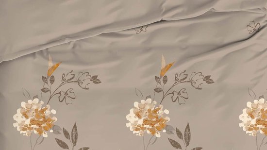 Satin D'or Rosario Dekbedovertrek - Lits-jumeaux (240x200/220 Cm + 2 Slopen) - Katoen Satijn - - Beige
