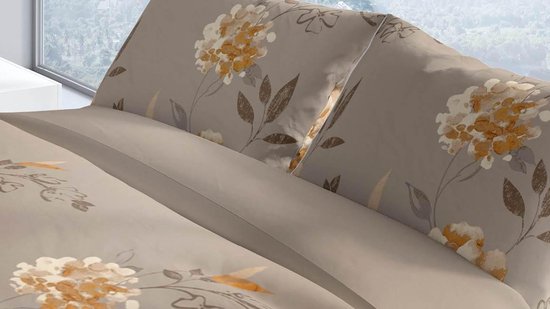 Satin D'or Rosario Dekbedovertrek - Lits-jumeaux (240x200/220 Cm + 2 Slopen) - Katoen Satijn - - Beige