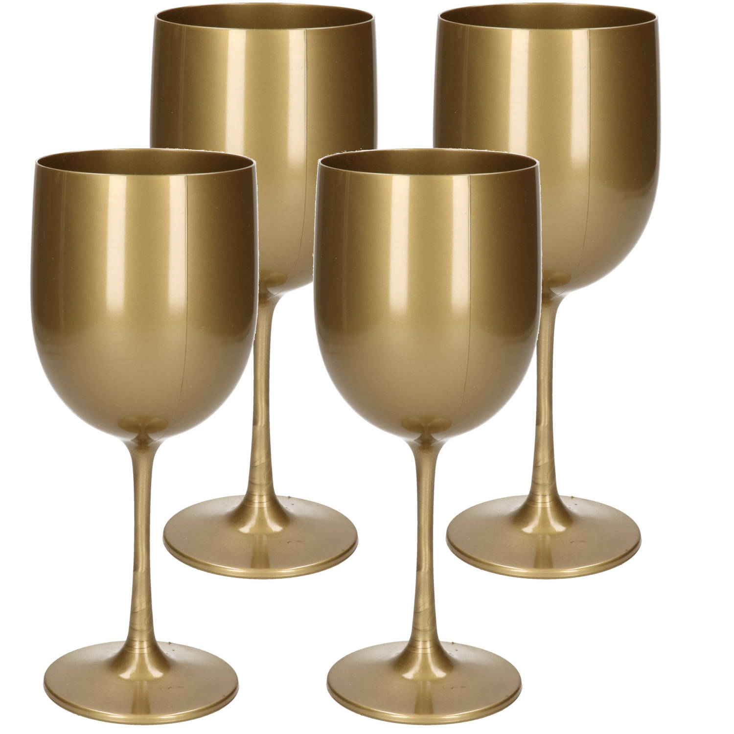 6x Stuks Onbreekbaar Wijnglas Goud Kunststof 48 Cl/480 Ml - Wijnglazen