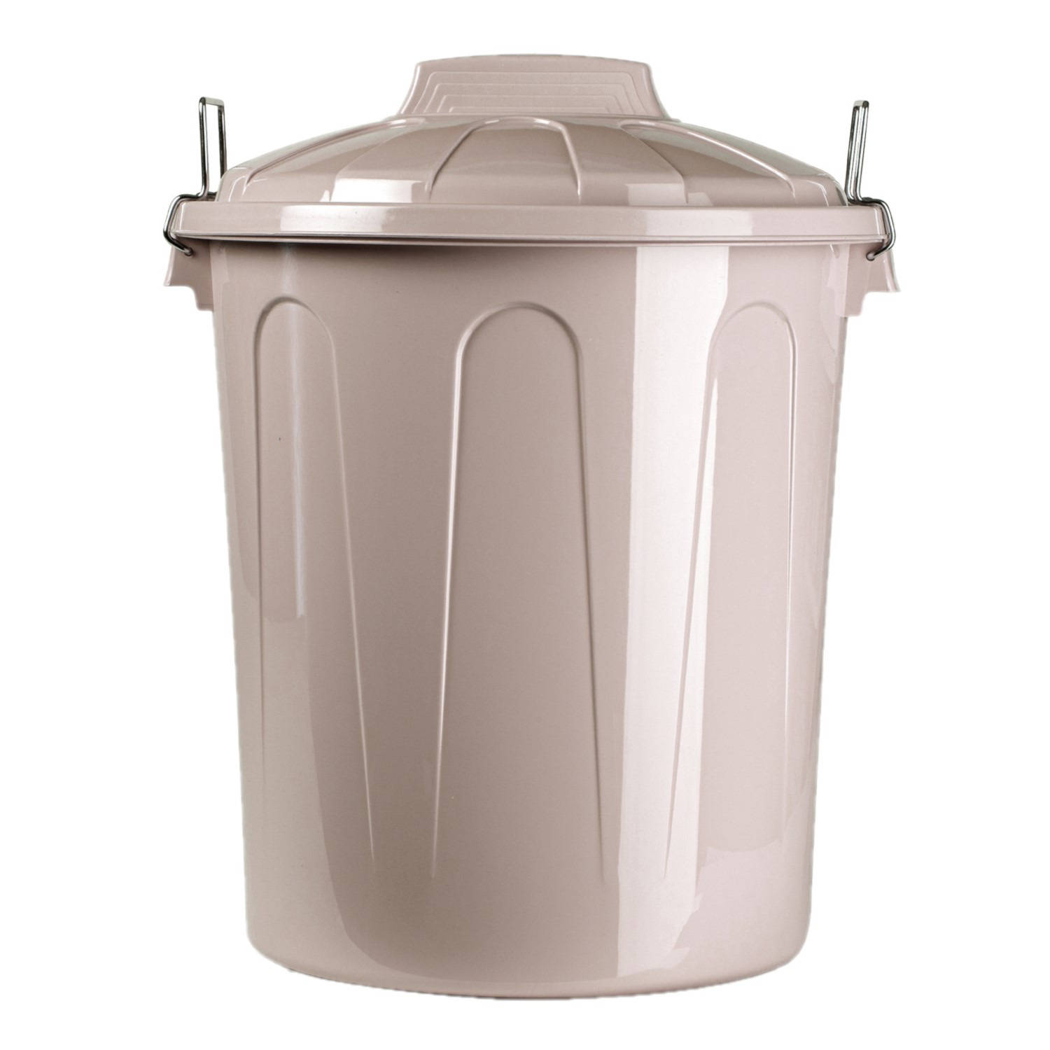 Forte Plastics 2x Stuks Afvalemmers/vuilnisemmers Taupe 21 Liter Met Deksel - Prullenbakken