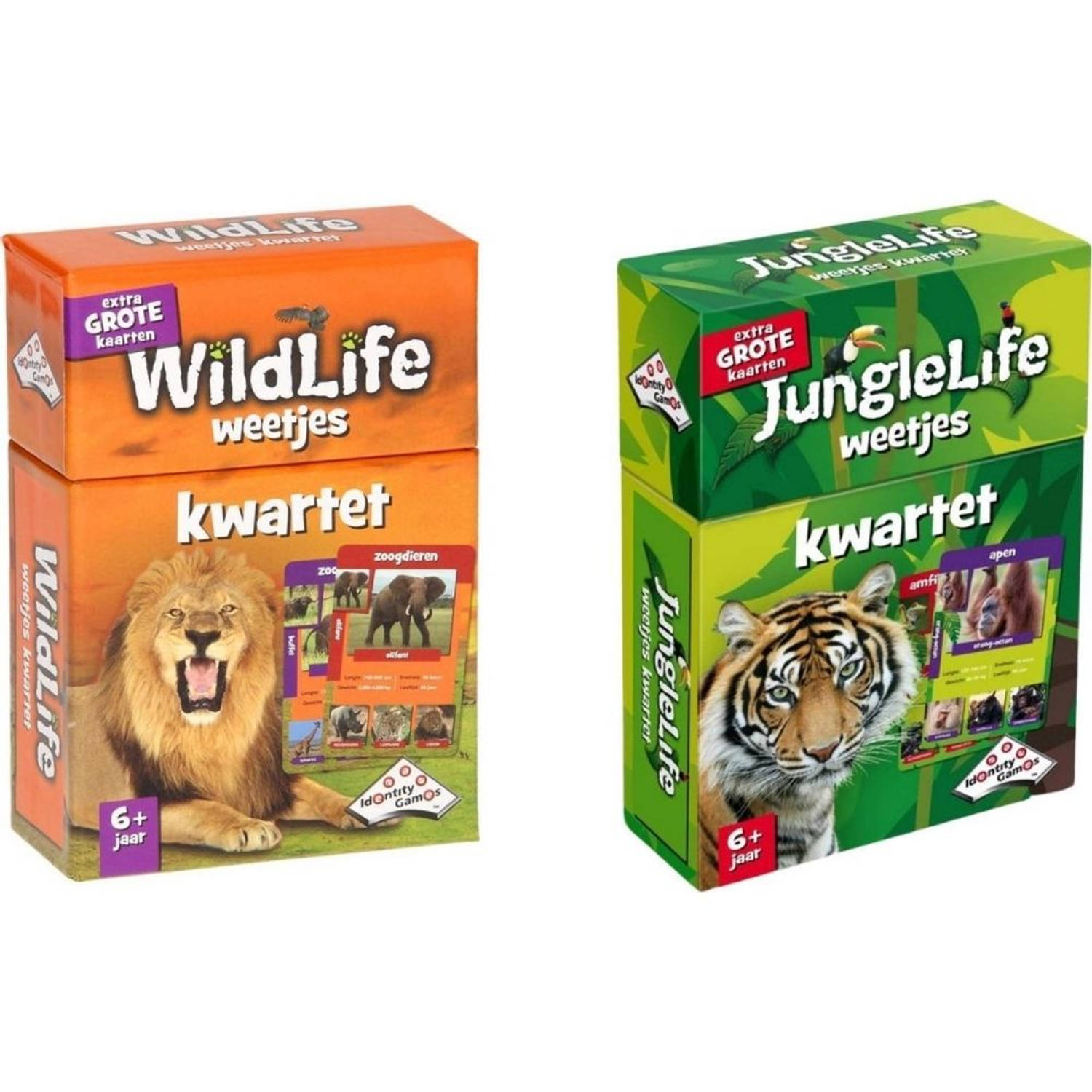 Identity Games Spellenbundel - Kwartet - 2 Stuks - Wildlife Kwartet & Junglelife Kwartet