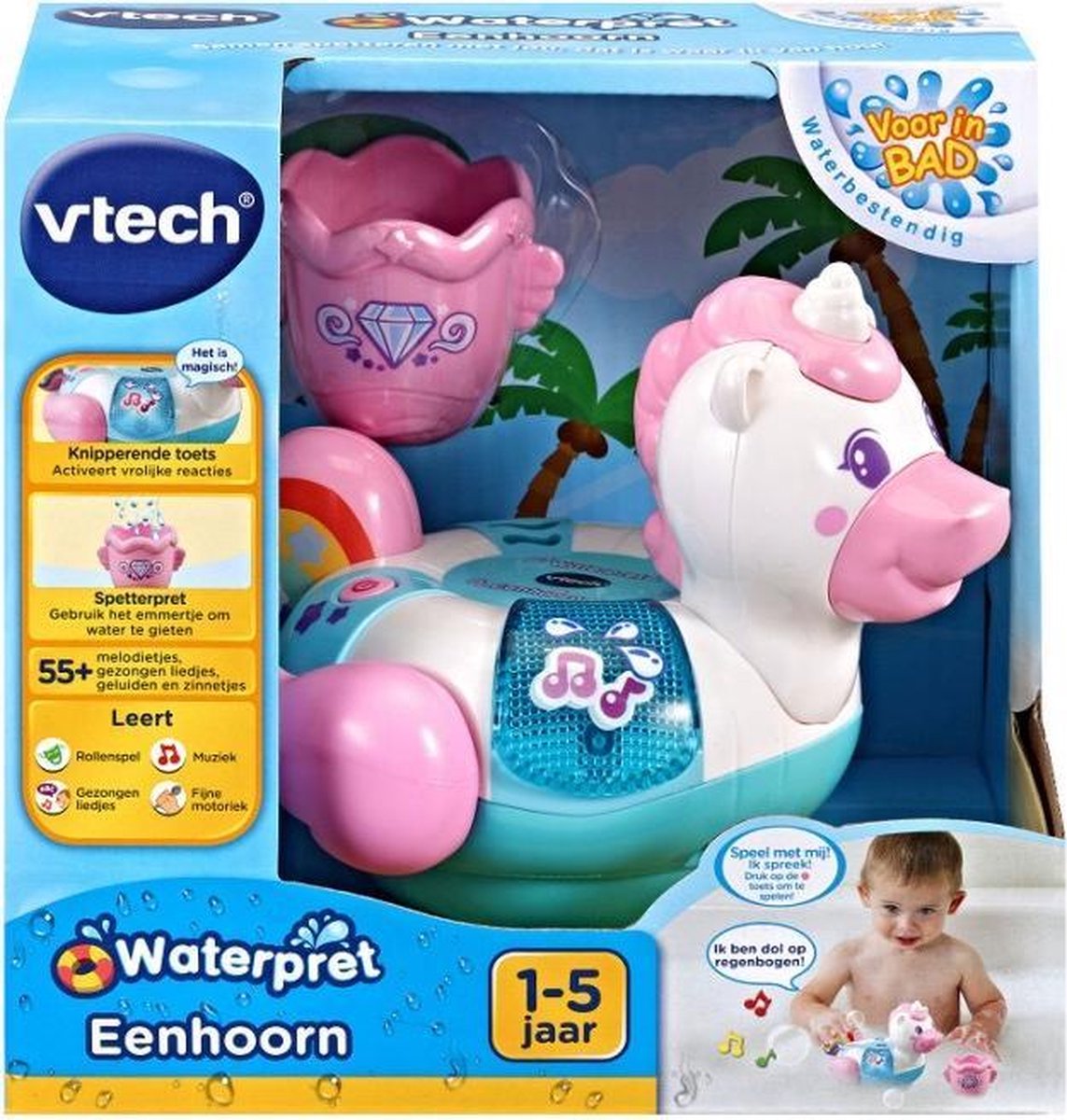 Vtech Waterpret Eenhoorn Junior 42,3 Cm/roze/blauw - Wit