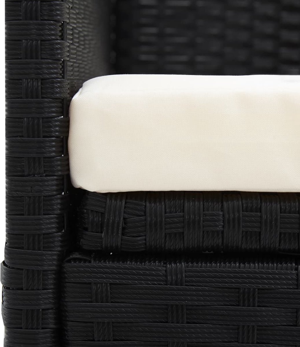 Vidaxl Loungebed Met Ligkussen En Kussens Poly Rattan - Zwart