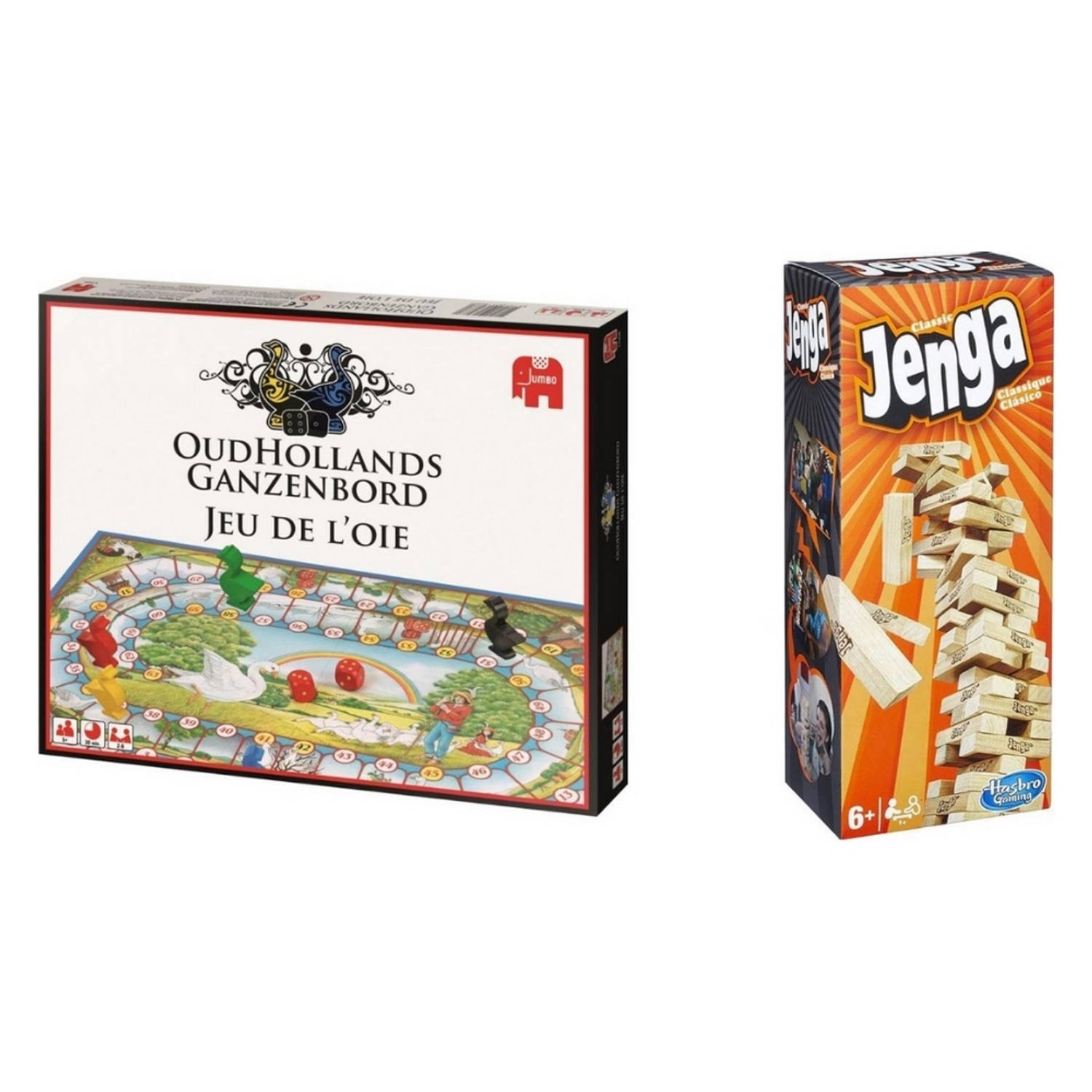 Hasbro Spellenbundel - 2 Stuks - Ganzenbord & Jenga