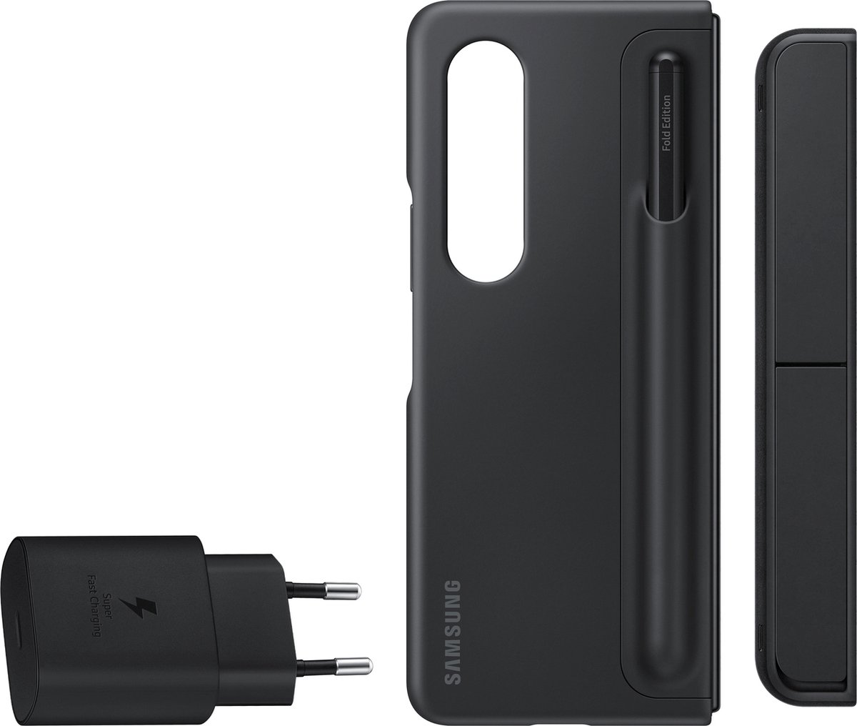 Samsung Galaxy Z Fold4 Flip Cover + S Pen + 25W Travel Adapter - Negro