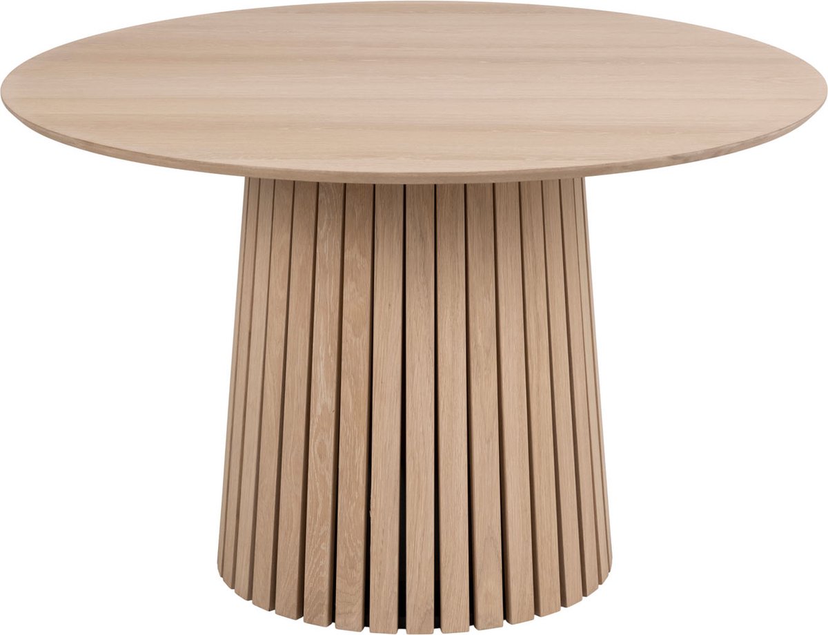Chrissy Eetkamertafel Ø120cm Natuur. - Bruin