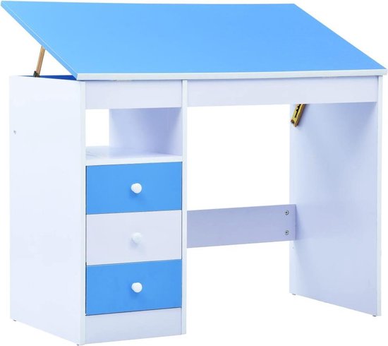 Vidaxl Kindertekentafel/-bureau Kantelbaar En - Azul