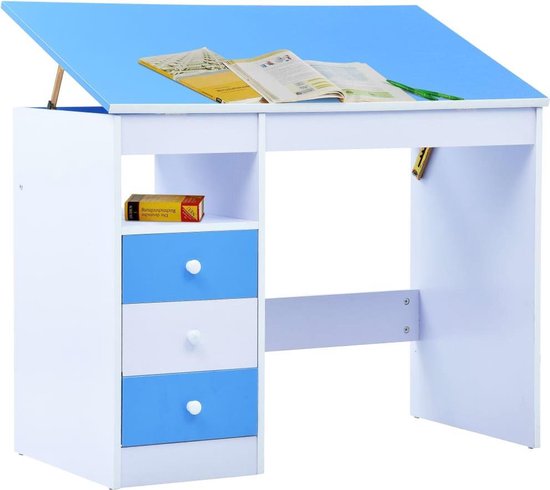 Vidaxl Kindertekentafel/-bureau Kantelbaar En - Blauw